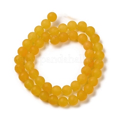 天然染め白翡翠ビーズ連売り  艶消し  ラウンド  ゴールデンロッド  8~8.5mm  穴：1mm  約47~48個/連  14.69''~14.96''（37.3~38センチメートル）&nbsp;G-M402-B01-01