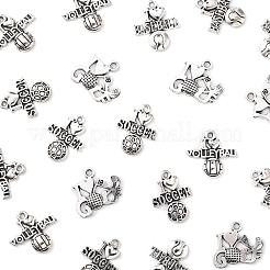 60Pcs 4 Styles Tibetan Style Zinc Alloy Pendants&nbsp;TIBEP-FS0001-35