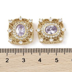 Brass Micro Pave Cubic Zirconia Beads&nbsp;KK-G491-36G-01