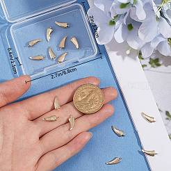 真鍮製ペンダント20個  ホーン  ニッケルフリー  18KGP本金メッキ  15x5x2mm  穴：1mm&nbsp;KK-BBC0015-21