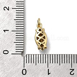Horse Eye Brass with Glass Charms&nbsp;KK-G525-04G-02