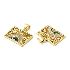 Brass Pave Cubic Zirconia  Pendants&nbsp;KK-Z028-18G