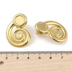 左右イオンプレーティング（IP）304ステンレススチールスタッドピアス女性用  渦  18KGP本金メッキ  32x22mm  ピン：11.5x0.5mm&nbsp;EJEW-B050-02G