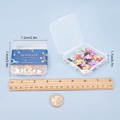 ライトゴールドメッキのアクリルチャーム  蝶  ミックスカラー  12.2~14x14.2~16.5x3~3.2mm  穴：1.6~1.8mm  6色  4個/カラー  合計24個/箱&nbsp;PALLOY-SC0002-58