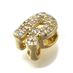 Brass Micro Pave Cubic Zirconia Letter Multi-Strand Links&nbsp;KK-D295-32G-18
