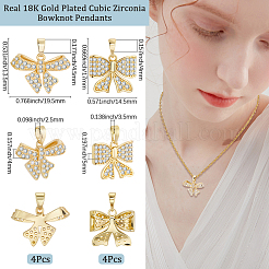 8Pcs 2 Styles Brass Micro Pave Cubic Zirconia Pendants&nbsp;FIND-BBC0004-29B