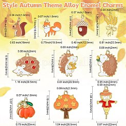 40Pcs 10 Style Autumn Theme Alloy Enamel Pendants&nbsp;ENAM-CJ0005-50