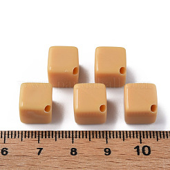 不透明なアクリルビーズ  キューブ  バリーウッド  13x14.5x14.5mm  穴：2mm  約530個/500g&nbsp;MACR-S373-135-A13