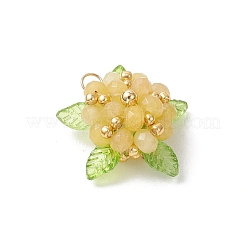 Dyed Natural Malaysia Jade & Glass Beaded Pendants&nbsp;PALLOY-MZ01265-04