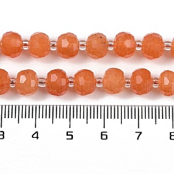 天然オレンジ アベンチュリン ビーズ 連売り  多面カット  ロンデル  シードビーズで  7.5~8x6.5mm  穴：1.4mm  約45~46個/連  15.75''（40センチメートル）&nbsp;G-H057-A02-01