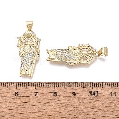 Religion Brass Micro Pave Clear Cubic Zirconia Pendants&nbsp;KK-N287-46J-G