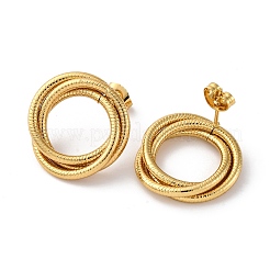 Multilayer Ring Shape Ion Plating(IP) 304 Stainless Steel Stud Earrings for Women&nbsp;EJEW-L287-016G-01