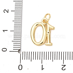 Brass Micro Pave Cubic Zirconia Pendants&nbsp;KK-D019-28G-10