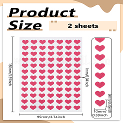 2 Sheets Heart Non-Woven Stickers&nbsp;DIY-LP0006-26
