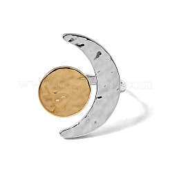 304 Stainless Steel Adjustable Open Cuff Rings for Women&nbsp;RJEW-Z134-02GP