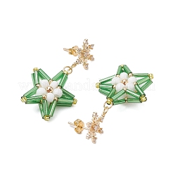 Glass Star Stud Earrings&nbsp;EJEW-MZ00256-01