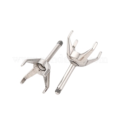 304ステンレススチールスタッドピアス金具  ステンレス鋼色  トレイ：7mm  13x8mm  ピン：1x7mm&nbsp;STAS-B091-02B-07P
