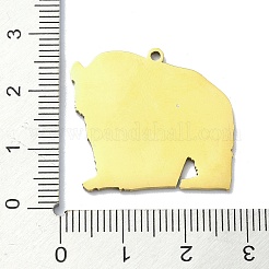 ステンレスペンダント201個  レーザー切断  パンダチャーム  ゴールドカラー  24.5x27.5x1.5mm  穴：1.6mm&nbsp;STAS-R118-15G