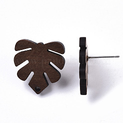Tropical Theme Walnut Wood Stud Earring Findings&nbsp;MAK-N033-001