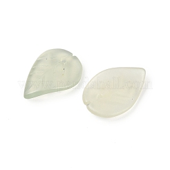 ナチュラルシューヤンジェイドペンダント  彫刻された葉のチャーム  17x13x2.5mm  穴：1.2mm&nbsp;G-Z065-05