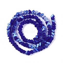 Frosted Transparent Glass Beads Strands&nbsp;GLAA-N054-4mm-11