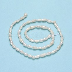 天然養殖淡水パールビーズ連売り  バロックケシパールビーズ  ナゲット  リネン  4~5.5x3~3.5mm  穴：0.5mm  約58~60個/連  13.78''（35センチメートル）&nbsp;PEAR-J006-07A