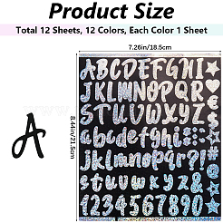 12 Colors PVC Self-Adhesive Label Stickers&nbsp;DIY-CP0011-36