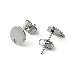 201 & 304 ステンレススチール製イヤリング金具  カン付き  混合図形  ステンレス鋼色  8~13.5x5~13.5mm  穴：1~1.6mm  ピン：0.8mm&nbsp;STAS-FS0001-48B