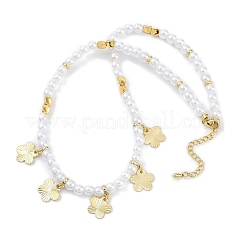 6mm Round ABS Imitation Pearl Beaded Necklaces&nbsp;NJEW-P317-12B-G