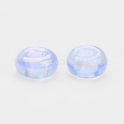 Fgb 8/0グレードAラウンドガラスシードビーズ  透明色の虹  ラベンダー  8/0  3x2mm  穴：1mm  約10000個/袋&nbsp;SEED-Q010-3mm-F542