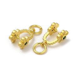 Brass Micro Pave Cubic Zirconia Peg Bails Pendants&nbsp;KK-K277-11MG