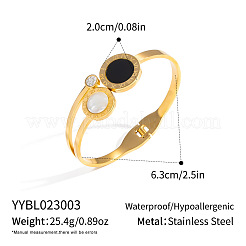 304 Stainless Steel Vintage Yin-yang Hinged Cuff Bangles&nbsp;MW0713