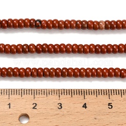 天然石レッドジャスパービーズ連売り  ロンデル  グレードAB +  4x2mm  穴：0.9mm  約160~162個/連  14.96~15.16インチ（38~38.5cm）&nbsp;G-Z110-B35-2x4mm