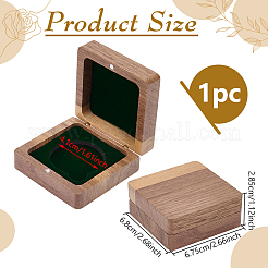 木製バッジ梱包用磁気ボックス  内側のベルベットと  正方形  濃い緑  6.8x6.75x2.85cm&nbsp;CON-WH0085-229A
