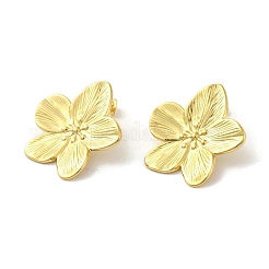 ステンレススチール製ダングルイヤリング304個  花  18KGP本金メッキ  32.5x31.5mm&nbsp;EJEW-Z045-03G