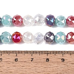 Electroplate Imitation Jade & Opaque & Transparent Glass Beads Strands&nbsp;EGLA-Q135-8MM-A10