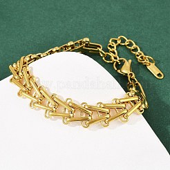 304 Stainless Steel Link Chain Bracelets for Women&nbsp;BJEW-C113-01G