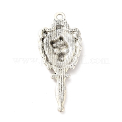 チベット風合金チャーム  ハロウィンスカルマジックミラーチャーム  アンティークシルバー  35x15x3mm  穴：2mm&nbsp;PALLOY-Q450-02AS
