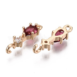 Brass Micro Pave Cubic Zirconia Links Connectors&nbsp;KK-R111-007-A03