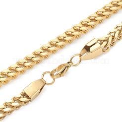 Ion Plating(IP) 304 Stainless Steel Wheat Chain Bracelets & Necklaces Jewelry Sets&nbsp;SJEW-B019-04D-G