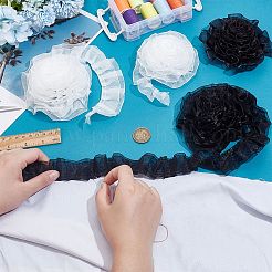8 Yards 4 Styles  Double Layer Chinlon Lace Trim Fabric&nbsp;DIY-PH0023-61