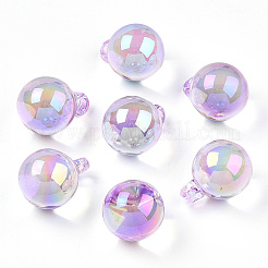 UV Plating Rainbow Iridescent Transparent Acrylic Pendants&nbsp;PACR-CJC0004-09J