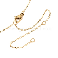 Ion Plating(IP) 304 Stainless Steel Cable Chain Necklaces&nbsp;PH-NJEW-E122-11G