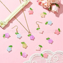 60Pcs 6 Colors Glass Pendants&nbsp;PALLOY-CJ00062