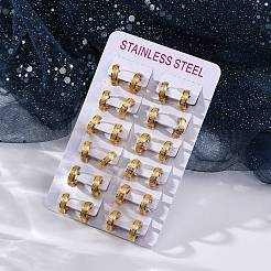 Sand Flash 304 Stainless Steel Hoop Earrings for Women&nbsp;EJEW-M001-23G