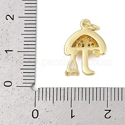 Rack Plating Brass Micro Pave Cubic Zirconia Pendants&nbsp;KK-R166-02G-03
