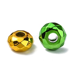 UVメッキアクリルヨーロッパのビーズ  大穴ビーズ  多面カット  ミックスカラー  15x8mm  穴：4.7mm&nbsp;OACR-E033-22