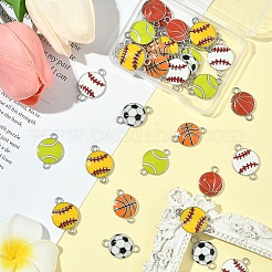 36Pcs 6 Styles Alloy Enamel Connector Charms&nbsp;ENAM-YW0008-07