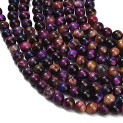 Natural Tiger Eye Beads Strands&nbsp;G-F591-18-8mm-10