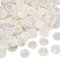天然カピスシェルディスクチャーム120個  透明  15x0.5~1mm  穴：1.2~1.5mm&nbsp;BSHE-TA0001-27